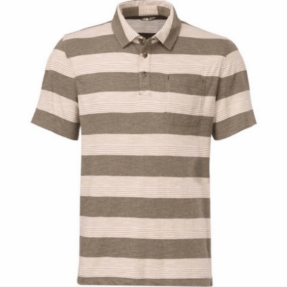 The North Face Wescott Striped Short Sleeve Polo Top Men's size large